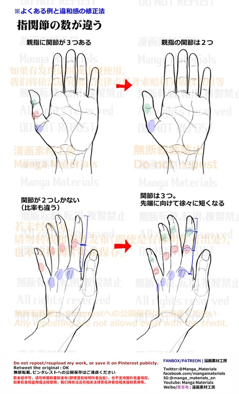 個人メモ：手の指関節