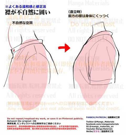 個人メモ：Tシャツのシワ/首回りのポイント