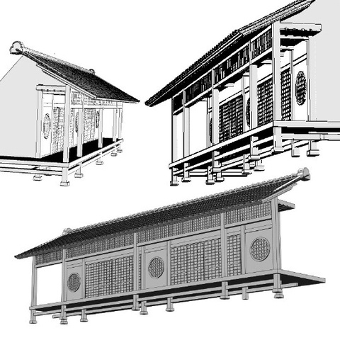 縁側３D素材02 (コミスタ･クリスタ用)