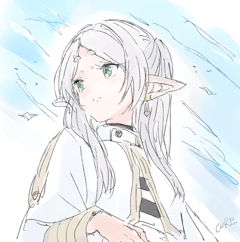 振り返るフリーレン