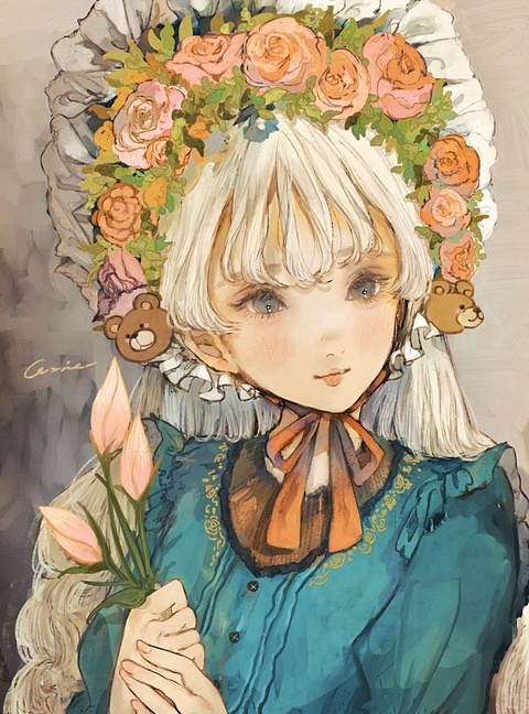 お花のヘッドドレス
