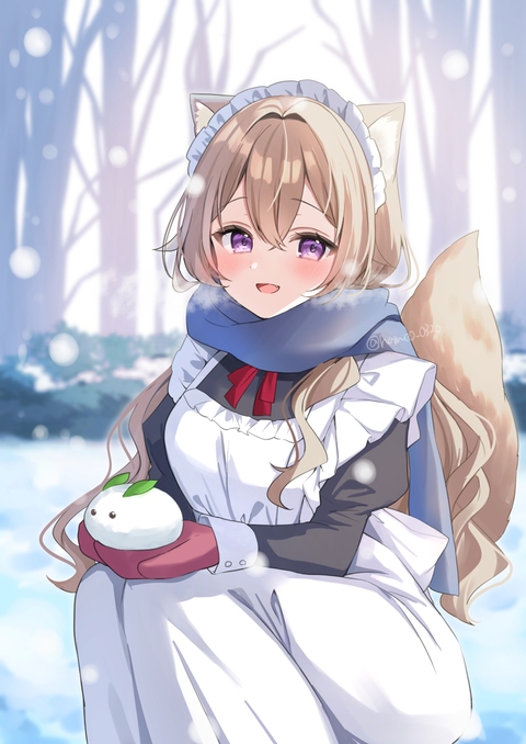 「ご主人様、雪が綺麗ですね」