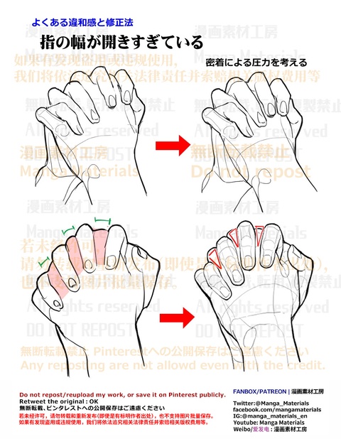 個人メモ：組んだ手の指