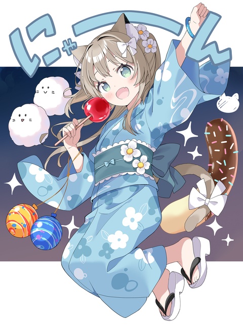 夏祭りにゃーん🐱🍎
