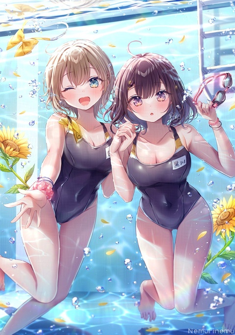 「いっしょに泳ご♡」