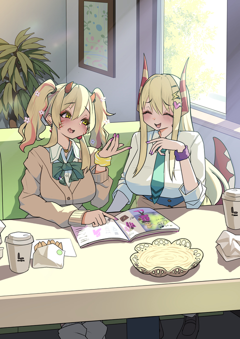 [skeb][SFW]キョウカ＆サンティ 2
