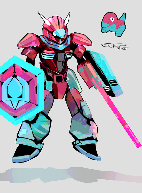 ポリゴンモチーフの騎士