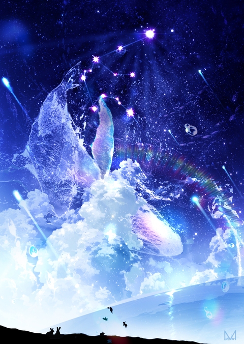 夜空に輝くみずがめ座