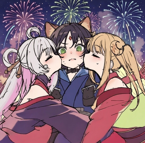 キスサンドイッチされる彩葉(小説の挿絵と表紙)