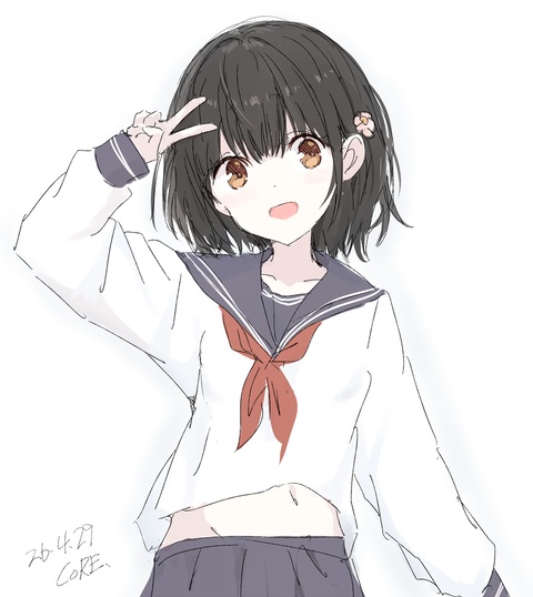 制服rkgk黒髪ショート少女