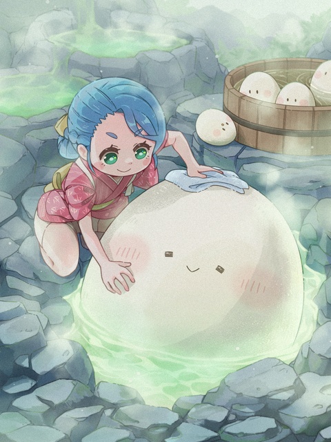 のんびりイラスト「温泉たまご」