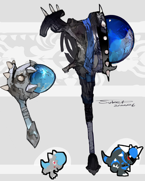 ズガイドス・ラムパルドモチーフの武器（ポケモン）