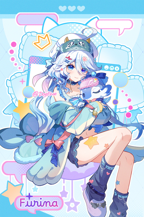 ✨给芙芙设计了超萌的两用膨膨兽睡衣ww！