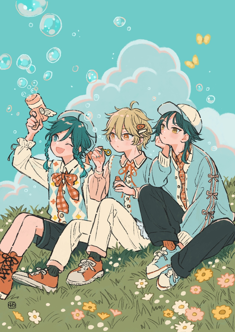 【原神】春の空ウェンティ魈