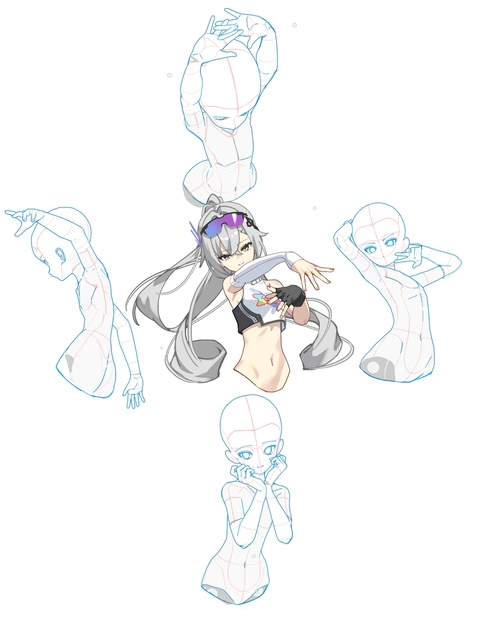 腕を使ったいろいろなポーズ