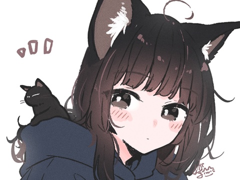 黒猫ちゃんイラストまとめ