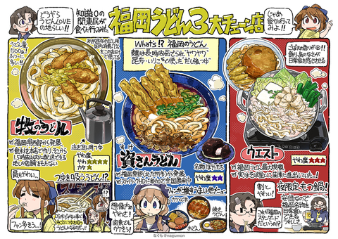 福岡うどん3大チェーン店というのがあるというので、実際食べてきた