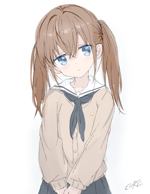 制服ツインテ少女