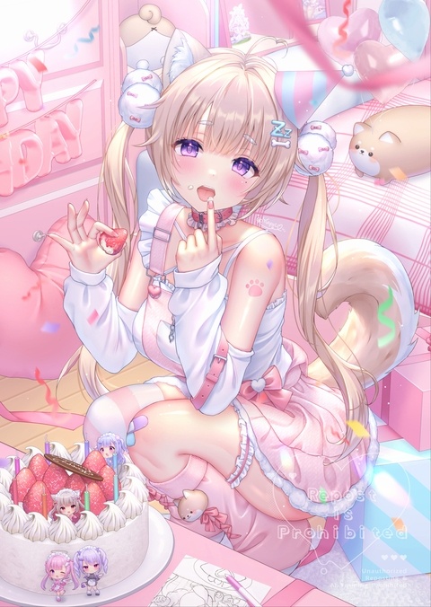 我慢できなくて、つまみ食いしちゃった&hellip;🍓🐕