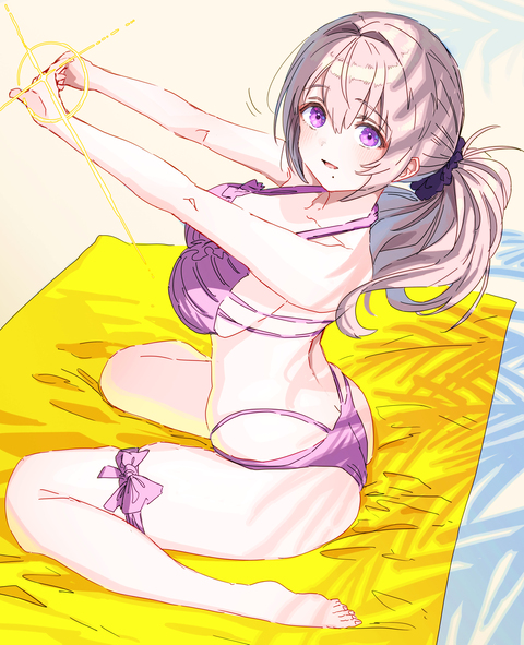 準備運動中の奥さん